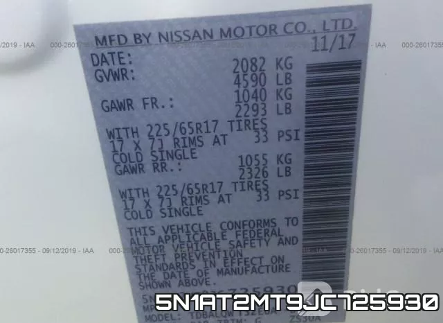 5N1AT2MT9JC725930 фото 9