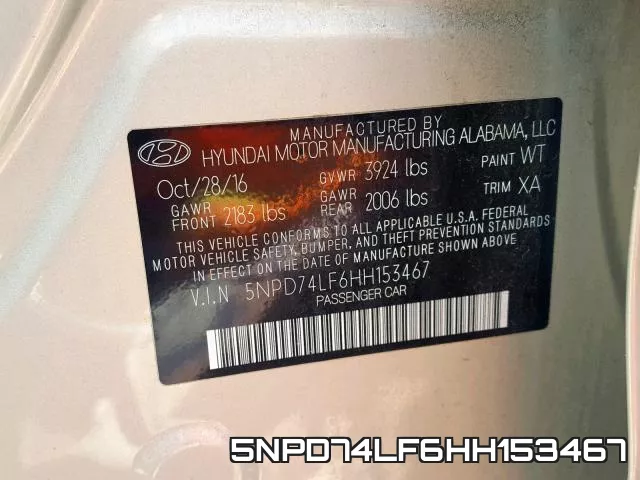 5NPD74LF6HH153467 фото 2