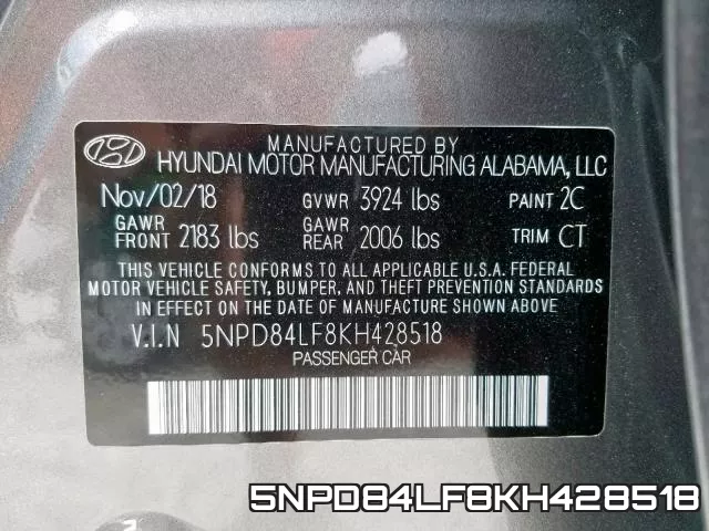 5NPD84LF8KH428518 фото 2
