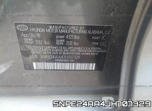 5NPE24AA4JH707329 фото 10