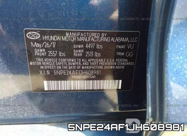 5NPE24AF1JH608981 фото 10