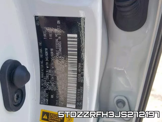 5TDZZRFH3JS272197 фото 2