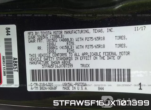 5TFAW5F16JX707399 фото 10