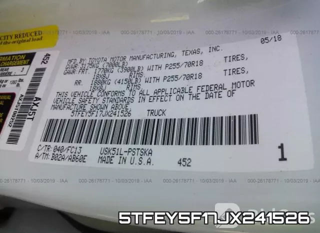 5TFEY5F17JX241526 фото 10