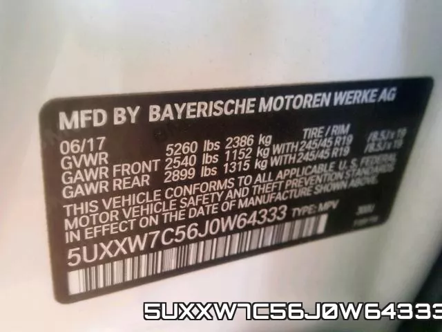 5UXXW7C56J0W64333 фото 2