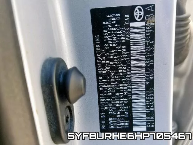 5YFBURHE6HP705467 фото 2