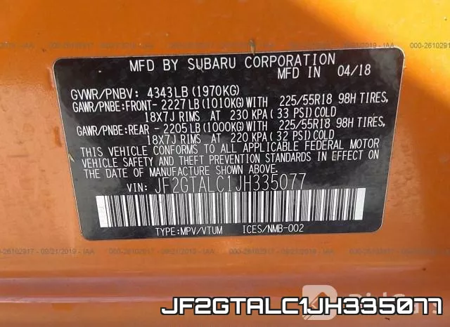 JF2GTALC1JH335077 фото 10