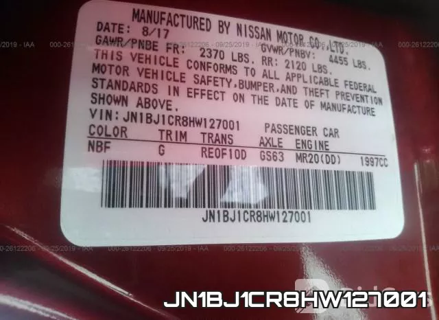JN1BJ1CR8HW127001 фото 10