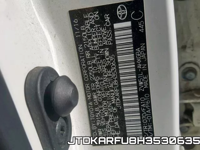 JTDKARFU8H3530635 фото 2