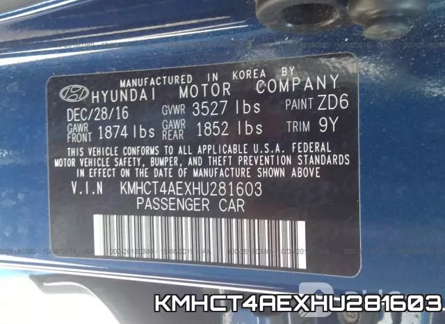 KMHCT4AEXHU281603 фото 10
