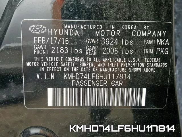 KMHD74LF6HU117814 фото 2