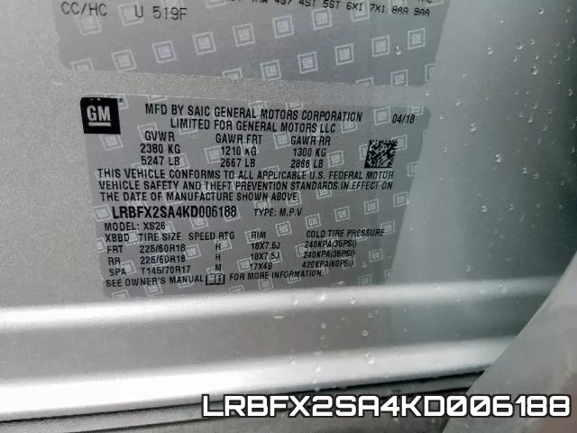 LRBFX2SA4KD006188 фото 2