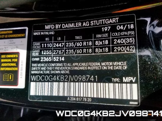 WDC0G4KB2JV098741 фото 2