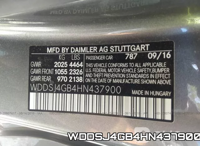 WDDSJ4GB4HN437900 фото 10