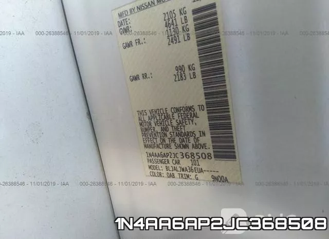 1N4AA6AP2JC368508 фото 9