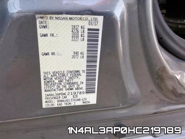 1N4AL3AP0HC219789 фото 2