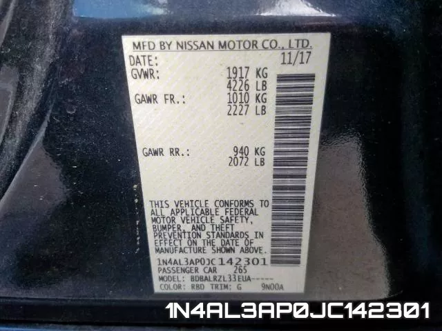 1N4AL3AP0JC142301 фото 2