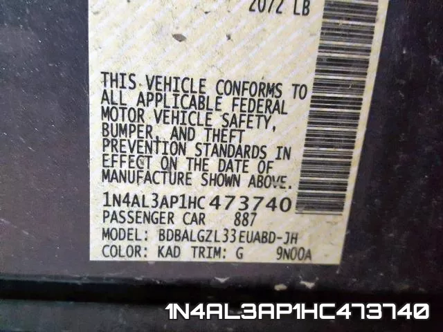 1N4AL3AP1HC473740 фото 2