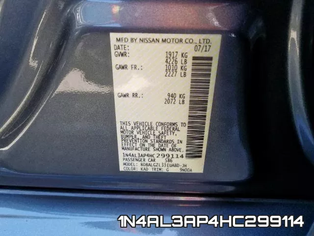 1N4AL3AP4HC299114 фото 2