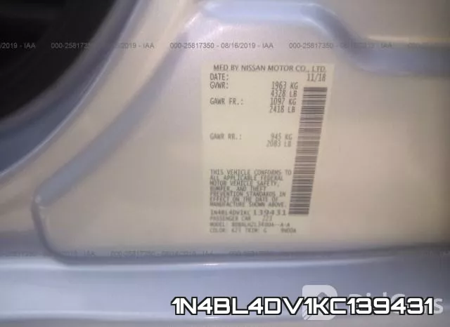 1N4BL4DV1KC139431 фото 10