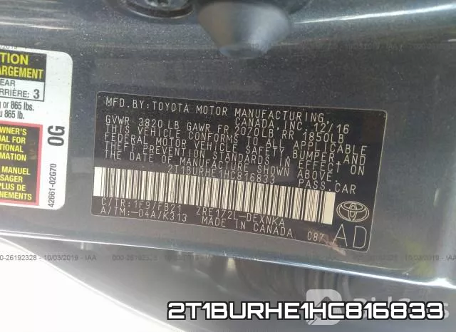 2T1BURHE1HC816833 фото 9