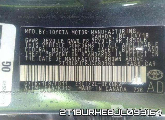 2T1BURHE8JC093164 фото 10