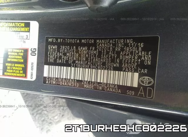 2T1BURHE9HC802226 фото 10