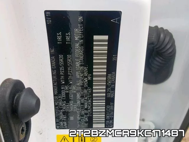 2T2BZMCA9KC171487 фото 2
