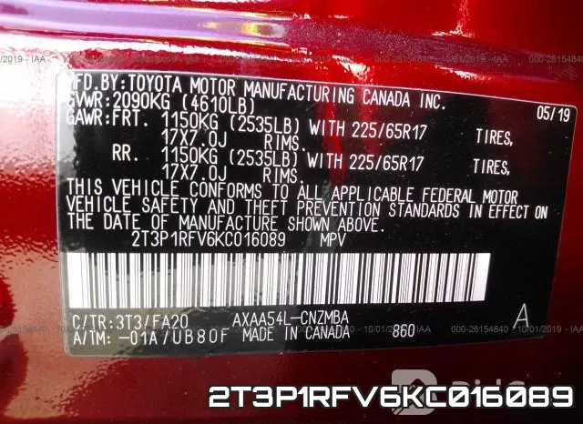 2T3P1RFV6KC016089 фото 10