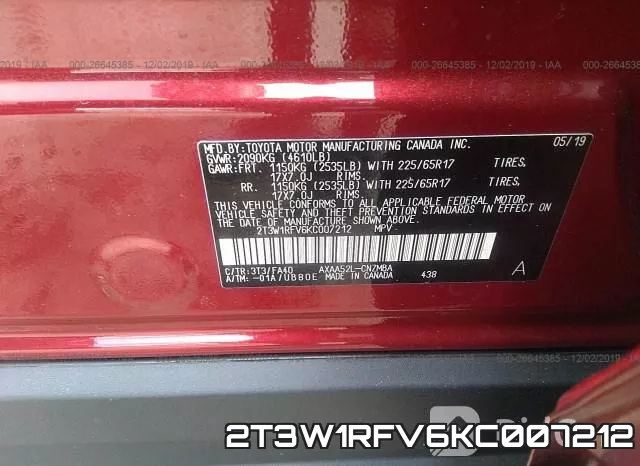 2T3W1RFV6KC007212 фото 10