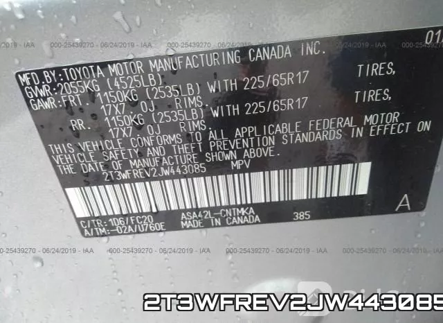 2T3WFREV2JW443085 фото 10