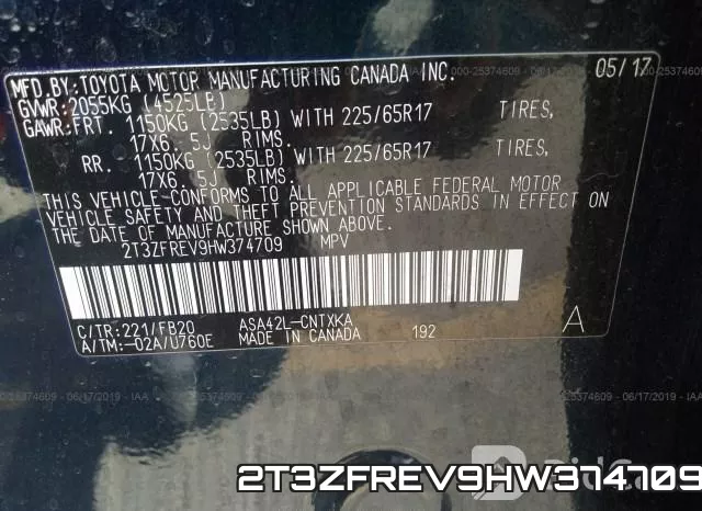 2T3ZFREV9HW374709 фото 9