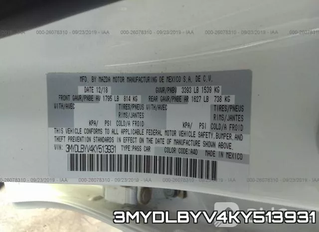 3MYDLBYV4KY513931 фото 10