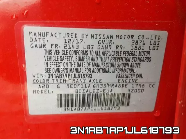 3N1AB7AP1JL618793 фото 2
