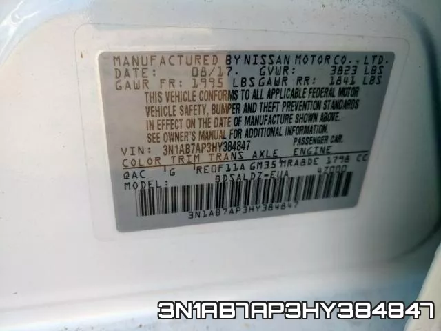 3N1AB7AP3HY384847 фото 2