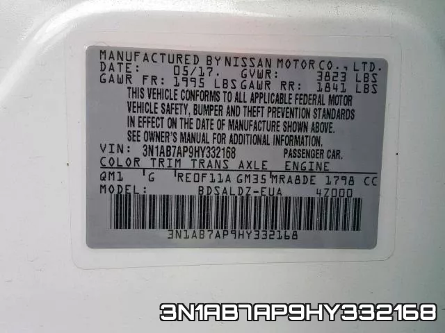 3N1AB7AP9HY332168 фото 2