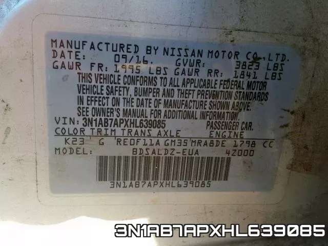 3N1AB7APXHL639085 фото 2