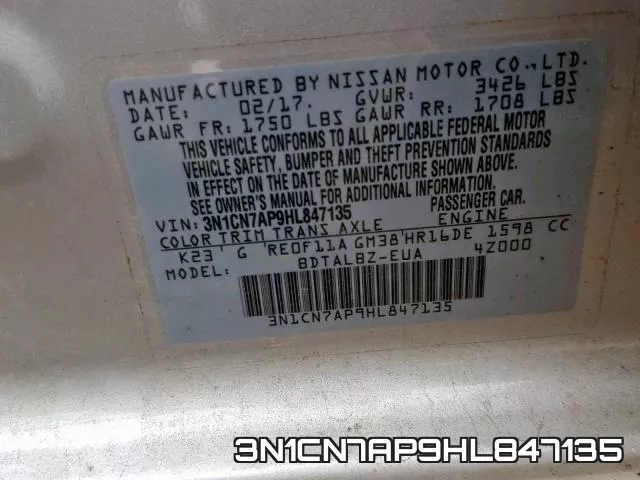 3N1CN7AP9HL847135 фото 2
