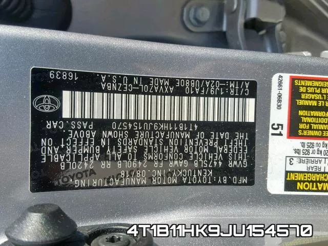 4T1B11HK9JU154570 фото 2