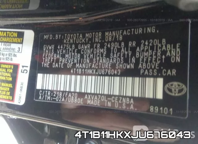 4T1B11HKXJU676043 фото 10
