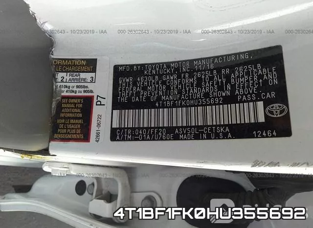 4T1BF1FK0HU355692 фото 9