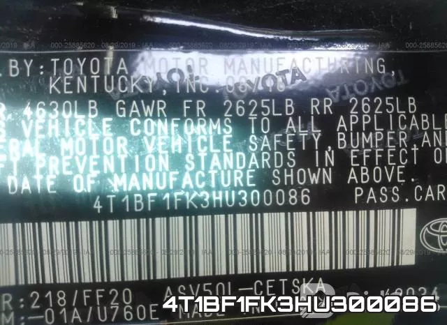 4T1BF1FK3HU300086 фото 10
