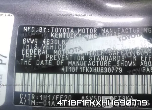 4T1BF1FKXHU690779 фото 10
