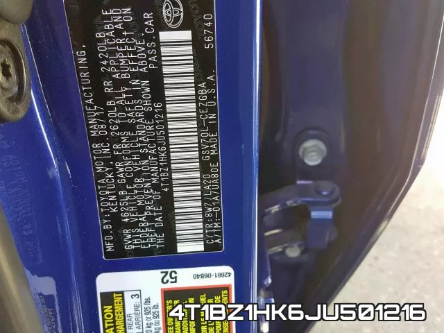4T1BZ1HK6JU501216 фото 2