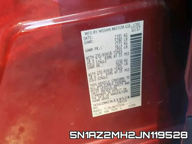5N1AZ2MH2JN119528 фото 2