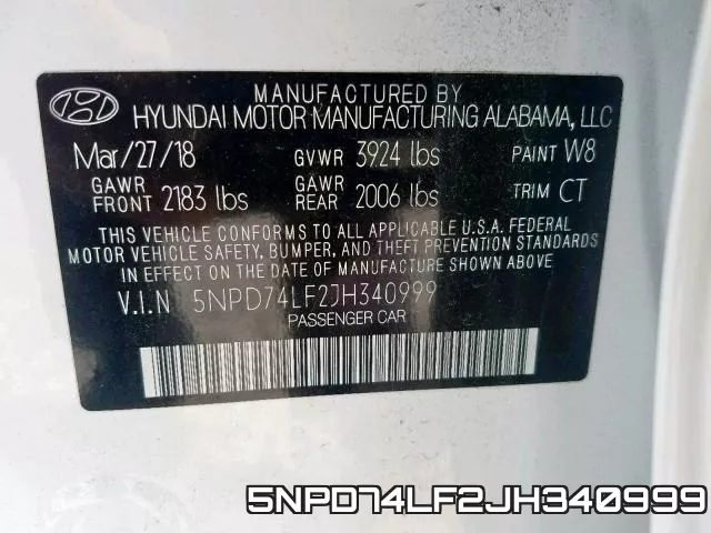 5NPD74LF2JH340999 фото 2
