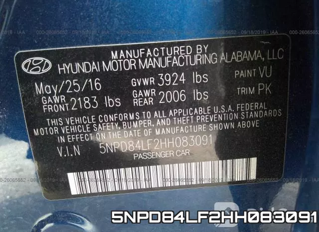 5NPD84LF2HH083091 фото 9