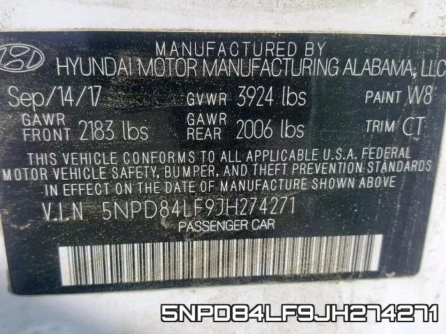 5NPD84LF9JH274271 фото 2