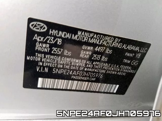 5NPE24AF0JH705976 фото 2