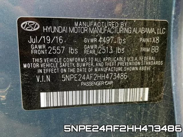5NPE24AF2HH473486 фото 2